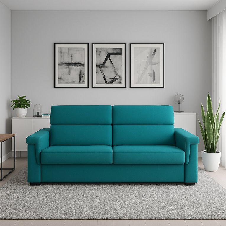 Divano design azzurro 205x95x100h cm - Flaibano