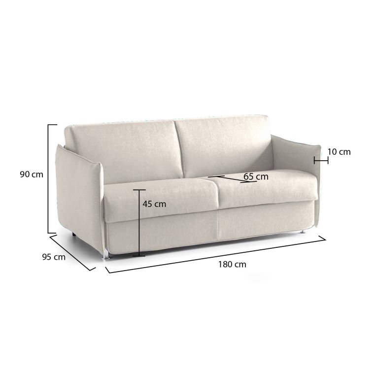 Divano design beige 180x95x90h cm - Varedo