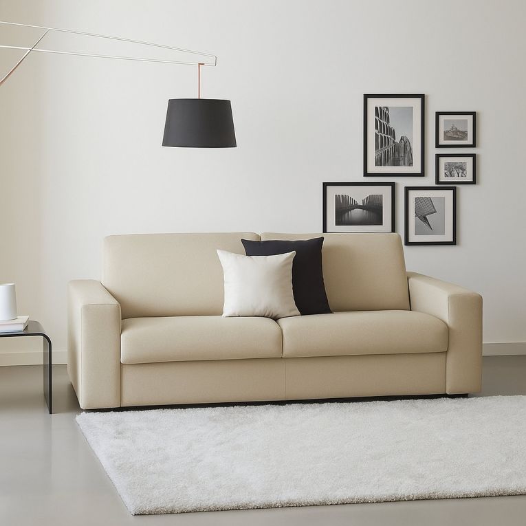 Divano design beige 220x95x90h cm - Ayta