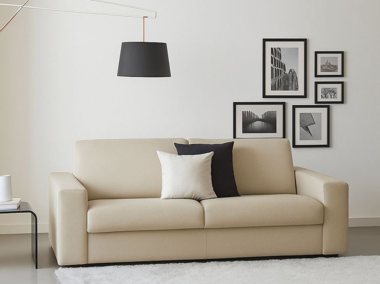Divano design beige 220x95x90h cm - Ayta