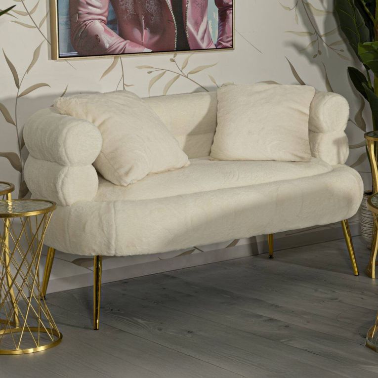 Divano design bianco e oro 133x68x69h cm - Casier