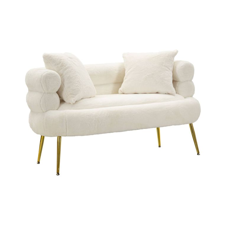 Divano design bianco e oro 133x68x69h cm - Casier