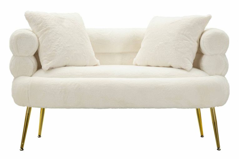 Divano design bianco e oro 133x68x69h cm - Casier