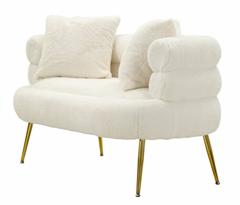 Divano design bianco e oro 133x68x69h cm - Casier