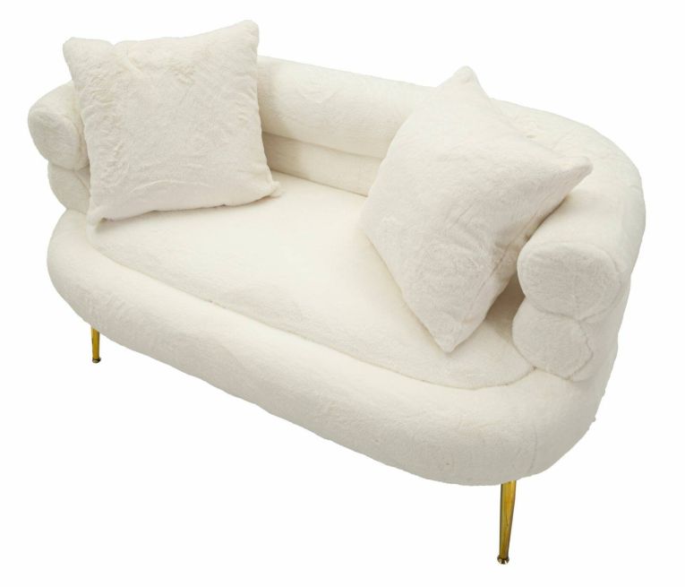 Divano design bianco e oro 133x68x69h cm - Casier