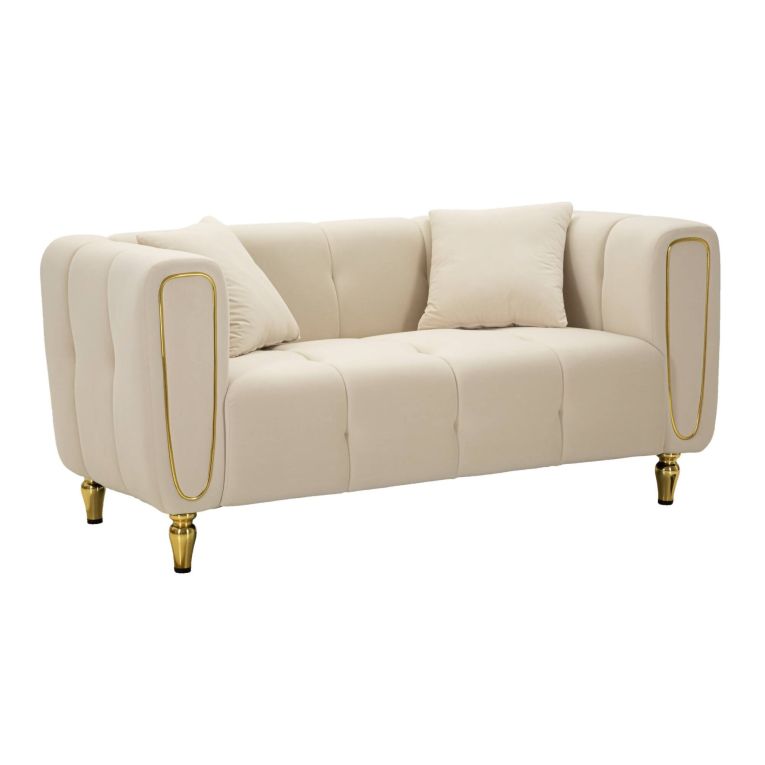 Divano design crema e oro 81x155x71h cm - Gandolfo