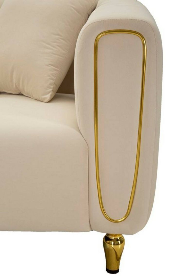 Divano design crema e oro 81x155x71h cm - Gandolfo