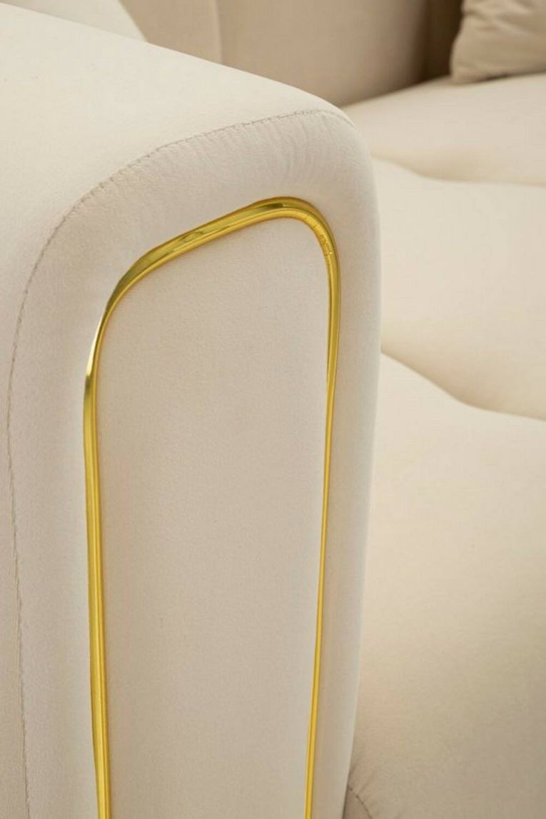 Divano design crema e oro 81x155x71h cm - Gandolfo