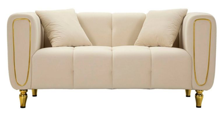 Divano design crema e oro 81x155x71h cm - Gandolfo
