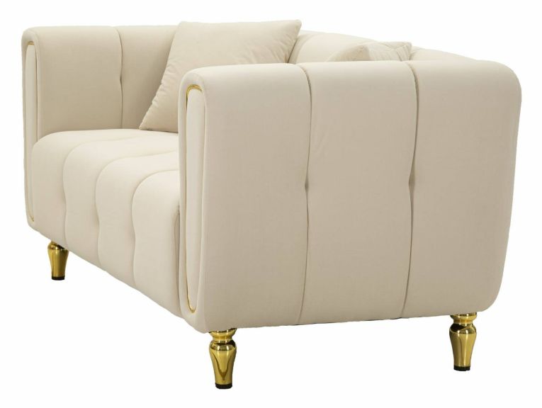 Divano design crema e oro 81x155x71h cm - Gandolfo