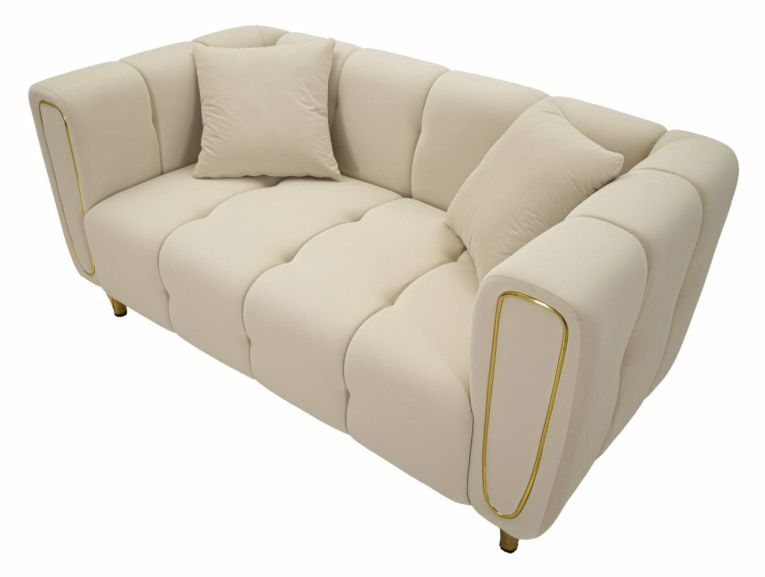 Divano design crema e oro 81x155x71h cm - Gandolfo