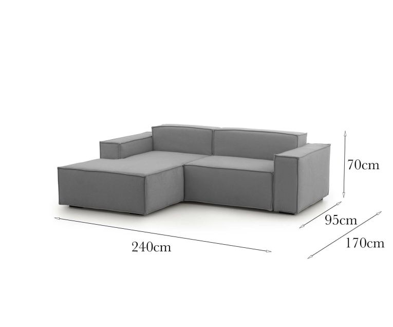 Divano design grigio 240x170x70h cm - Assurte