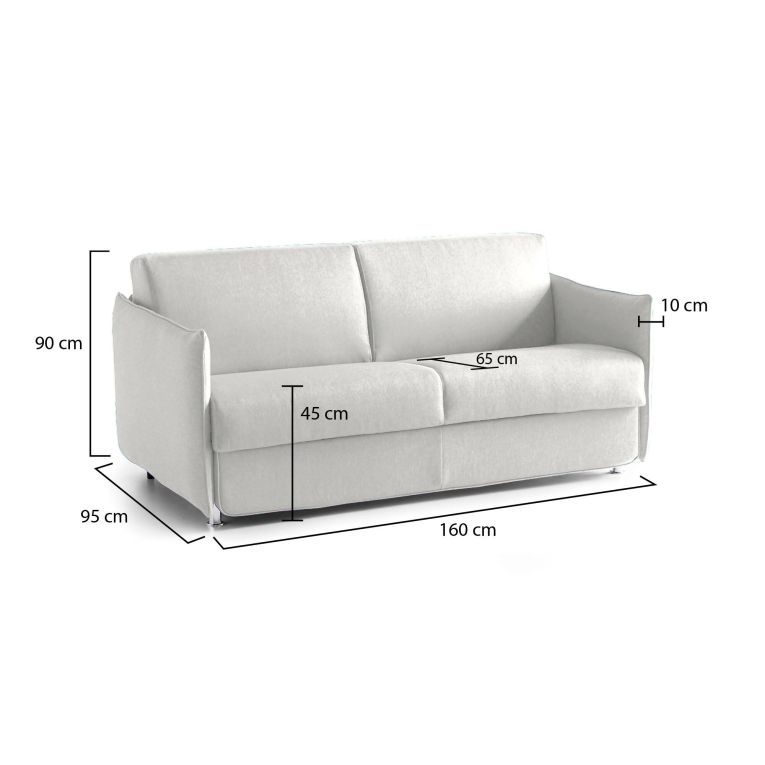 Divano design grigio chiaro 160x95x90h cm - Monleale