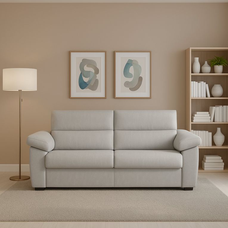 Divano design grigio chiaro 185x95x100h cm - Pisogne