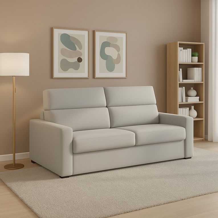 Divano design grigio chiaro 200x95x100h cm - Letino