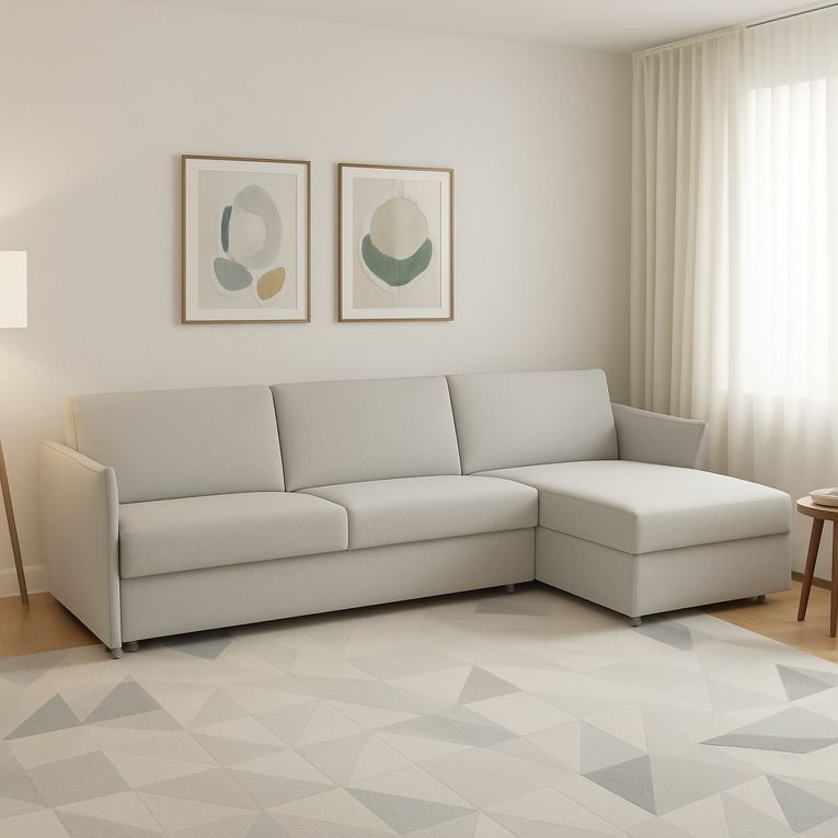Divano design grigio chiaro 260x160x90h cm - Posina