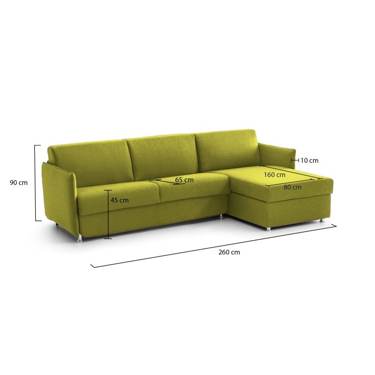 Divano design verde 260x160x90h cm - Posina