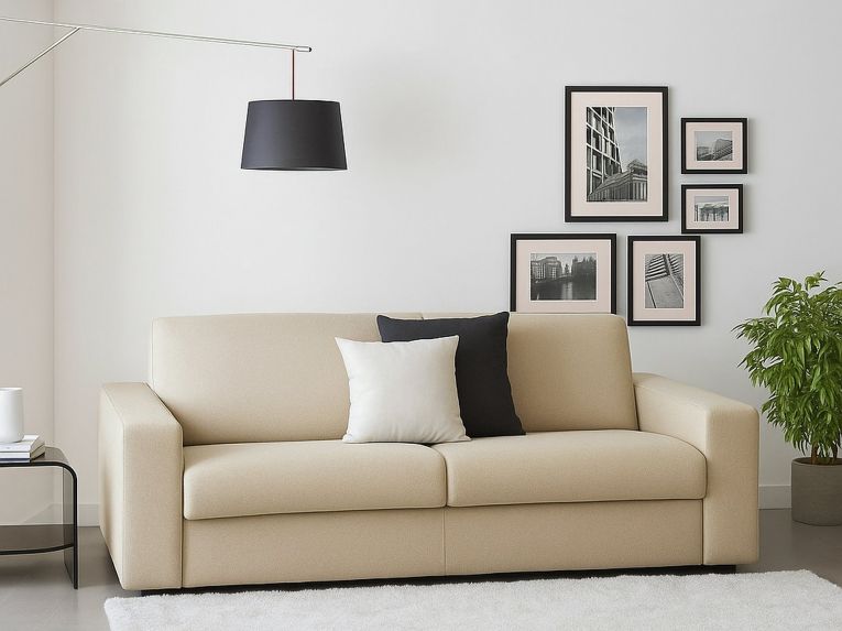 Divano elegante beige 200x95x90h cm - Azier