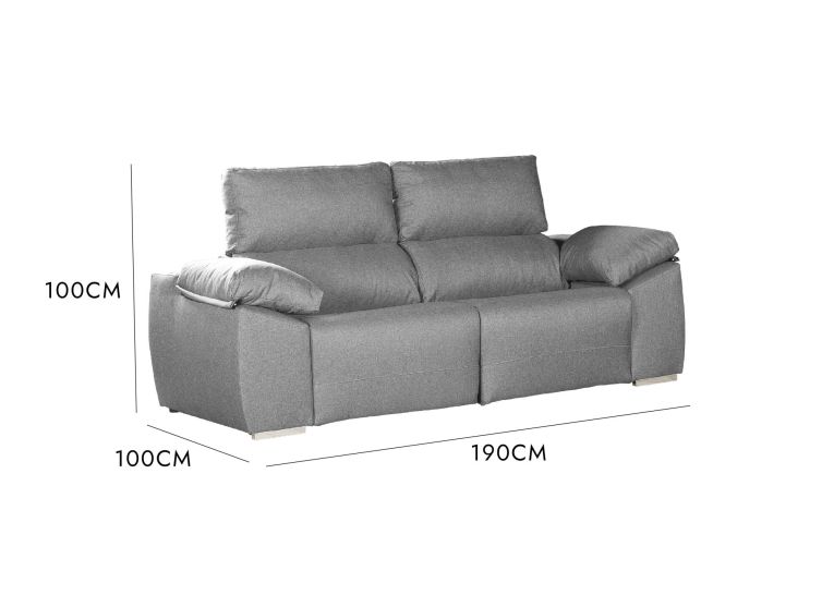 Divano elegante grigio 190x100x100h cm - Assiria