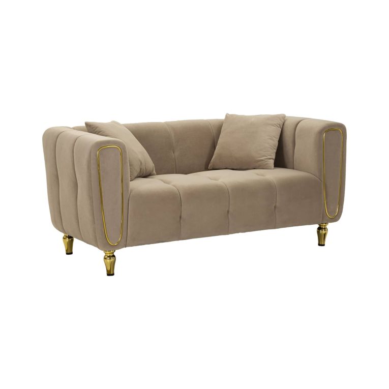 Divano elegante grigio e oro 81x155x71h cm - Gandolfo