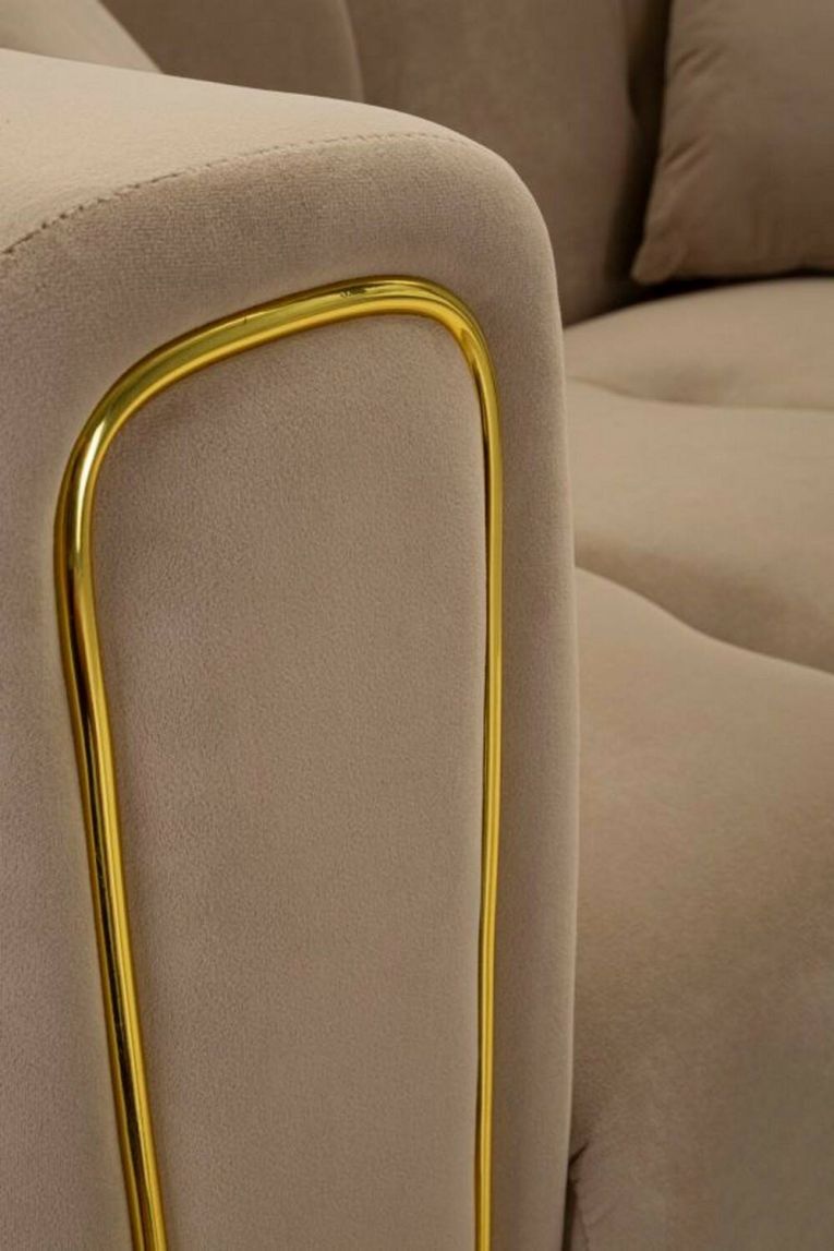 Divano elegante grigio e oro 81x155x71h cm - Gandolfo