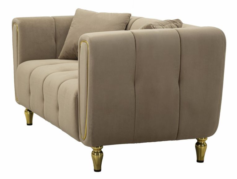 Divano elegante grigio e oro 81x155x71h cm - Gandolfo