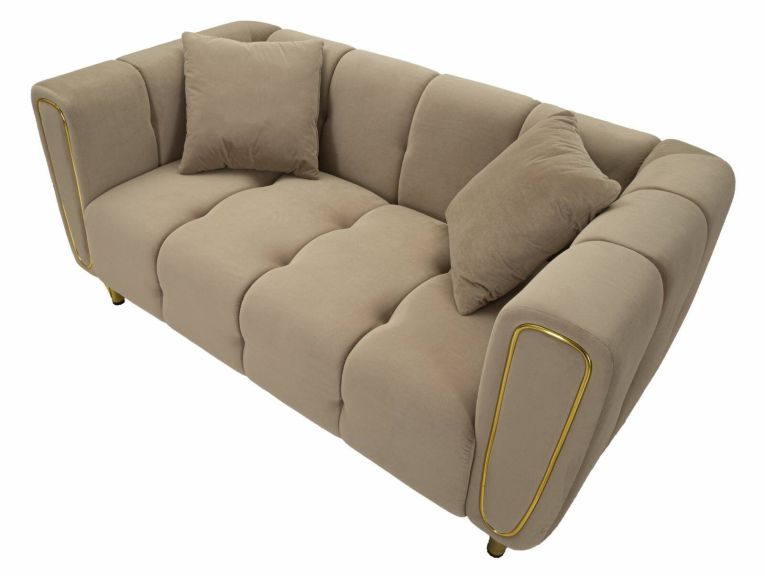 Divano elegante grigio e oro 81x155x71h cm - Gandolfo