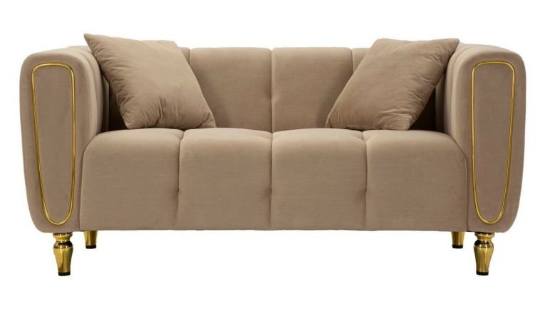 Divano elegante grigio e oro 81x155x71h cm - Gandolfo
