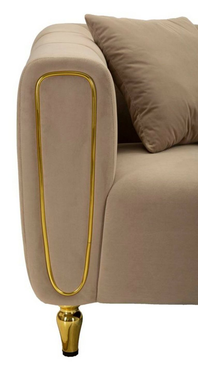 Divano elegante grigio e oro 81x155x71h cm - Gandolfo