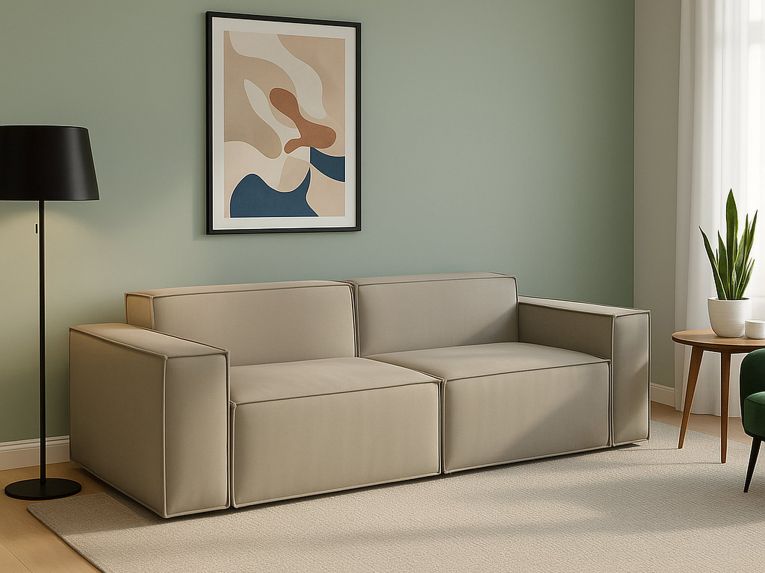 Divano elegante tortora 220x95x70h cm - Lepidolite