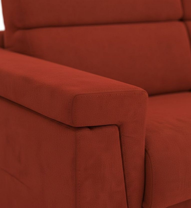 Divano Fisso 2 Posti Arancione Sfoderabile Idrorepellente 185x95x100h cm, Lavabile Made in Italy - Lapio