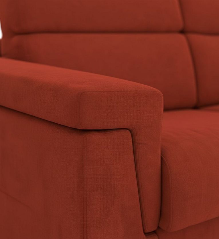 Divano Fisso 2 Posti Arancione Sfoderabile Idrorepellente 205x95x100h cm, Lavabile Made in Italy - Flaibano