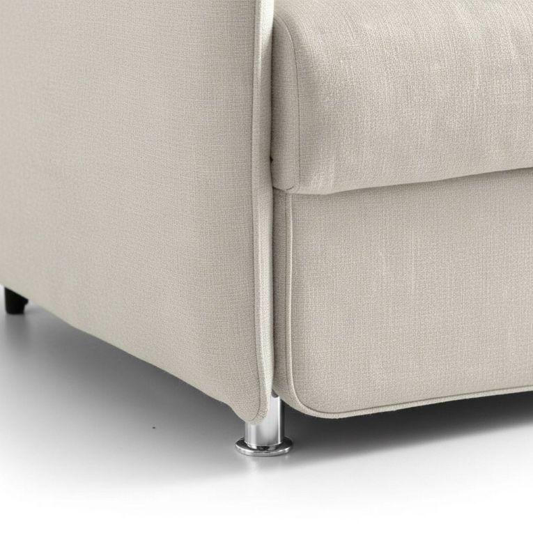 Divano Fisso 2 Posti Beige Sfoderabile Idrorepellente 160x95x90h cm, Lavabile Made in Italy - Monleale