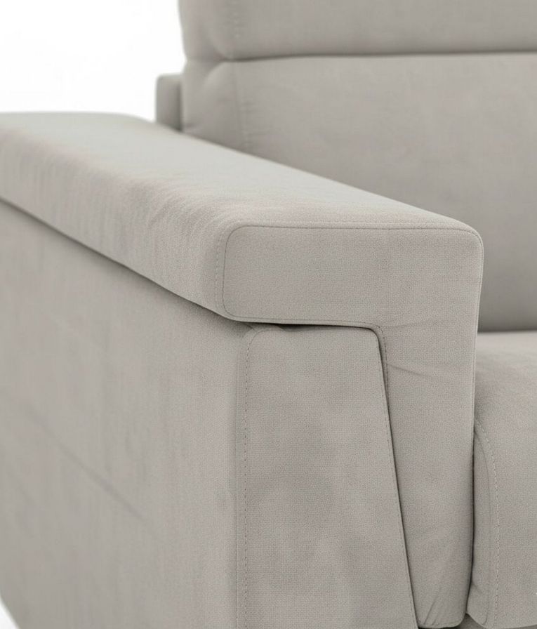 Divano Fisso 2 Posti Beige Sfoderabile Idrorepellente 185x95x100h cm, Lavabile Made in Italy - Lapio