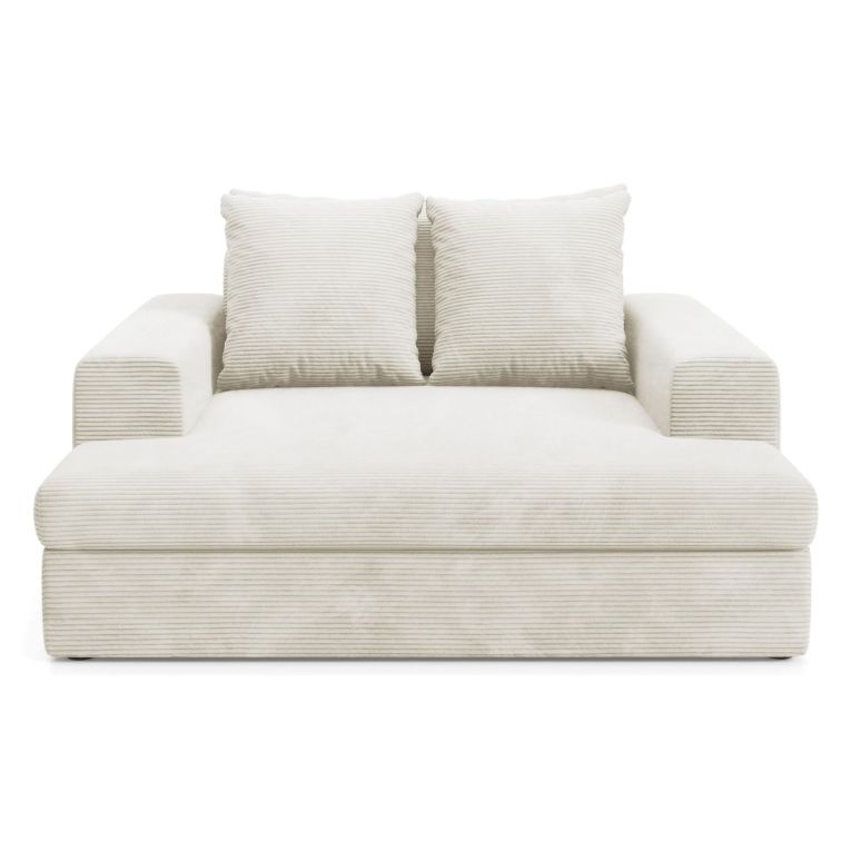 Divano Fisso 2 Posti Bianco Crema Cuscini Sfoderabili Braccioli 162x167x86h cm, Posti a Sedere 2 - Comazzo