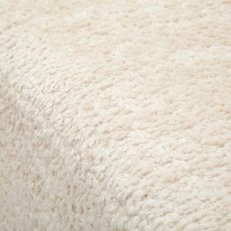 Divano Fisso 2 Posti Bianco Crema Rivestimento in Tessuto Bouclè Posti a Sedere 2 40x43x115h cm, Cuscini Inclusi - Masule
