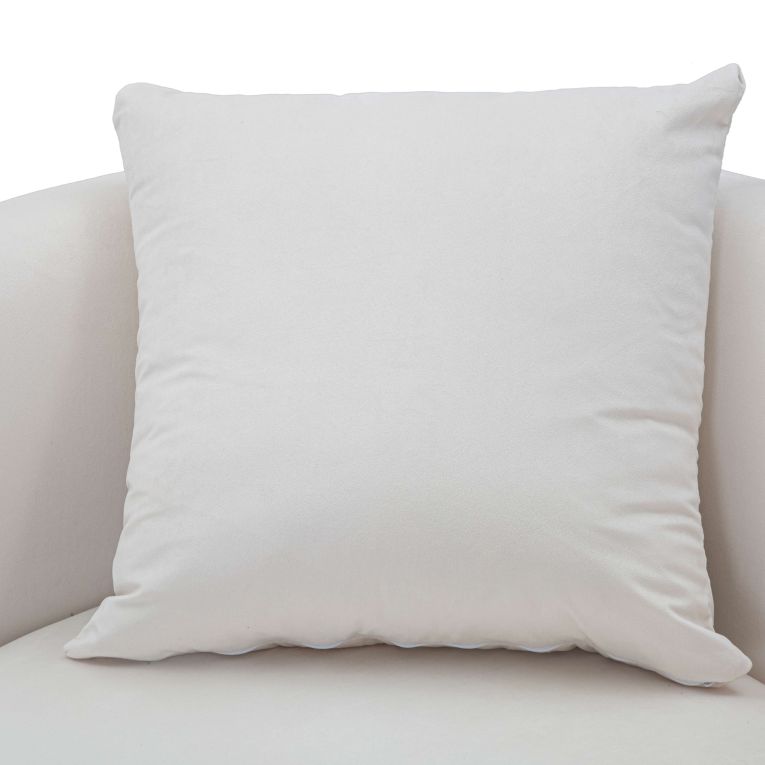 Divano Fisso 2 Posti Bianco oro Effetto Velluto Cuscini Inclusi 127x74x71h cm, Braccioli - Dingle
