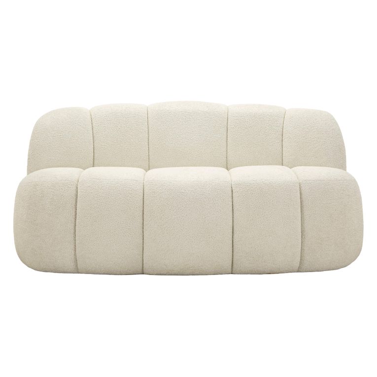 Divano Fisso 2 Posti Bianco Posti a Sedere 2 Materiale Struttura in Legno Nobilitato 82x58x147h cm, Altezza Seduta 40 cm - Alchi
