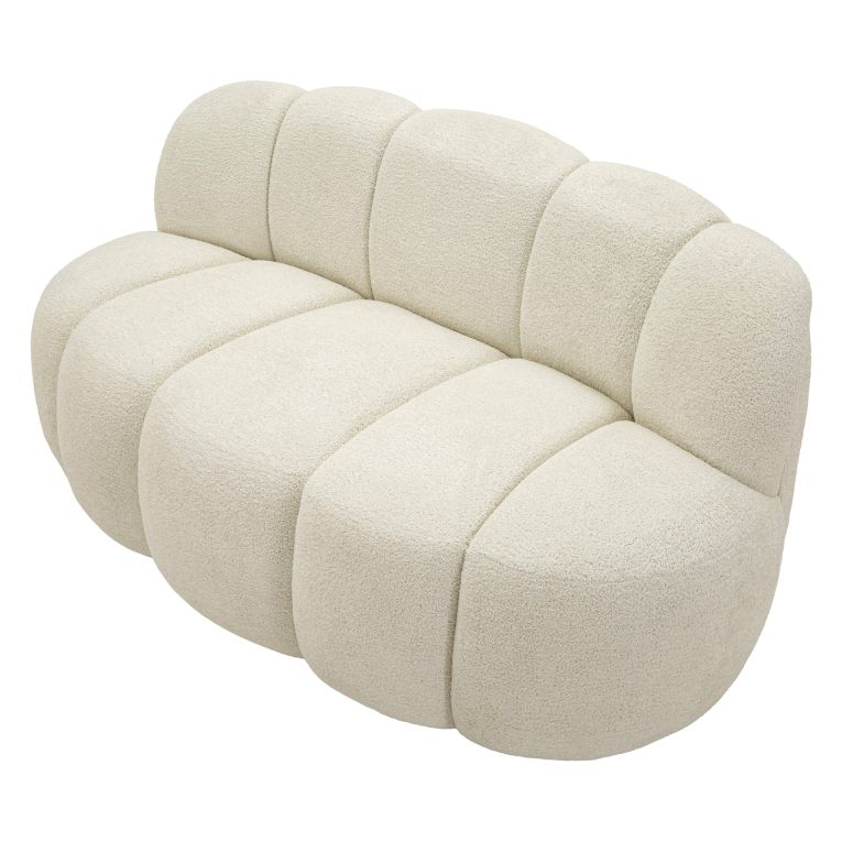Divano Fisso 2 Posti Bianco Posti a Sedere 2 Materiale Struttura in Legno Nobilitato 82x58x147h cm, Altezza Seduta 40 cm - Alchi