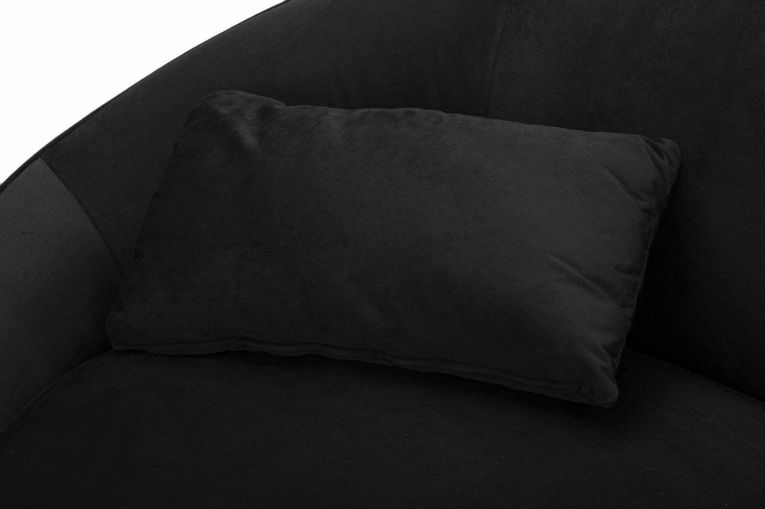Divano fisso 2 posti Bientina, Sofà dritto, Divanetto per salotto, Poltrona matrimoniale con contenitore, 148x84 h68 cm, Nero e Oro