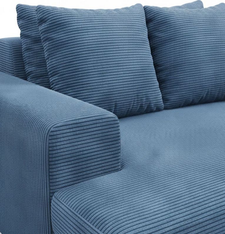 Divano Fisso 2 Posti blu Cuscini Sfoderabili Braccioli 162x167x86h cm, Posti a Sedere 2 - Comazzo