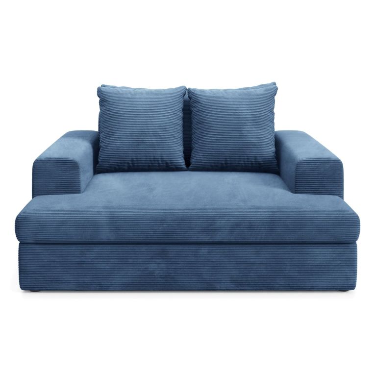 Divano Fisso 2 Posti blu Cuscini Sfoderabili Braccioli 162x167x86h cm, Posti a Sedere 2 - Comazzo