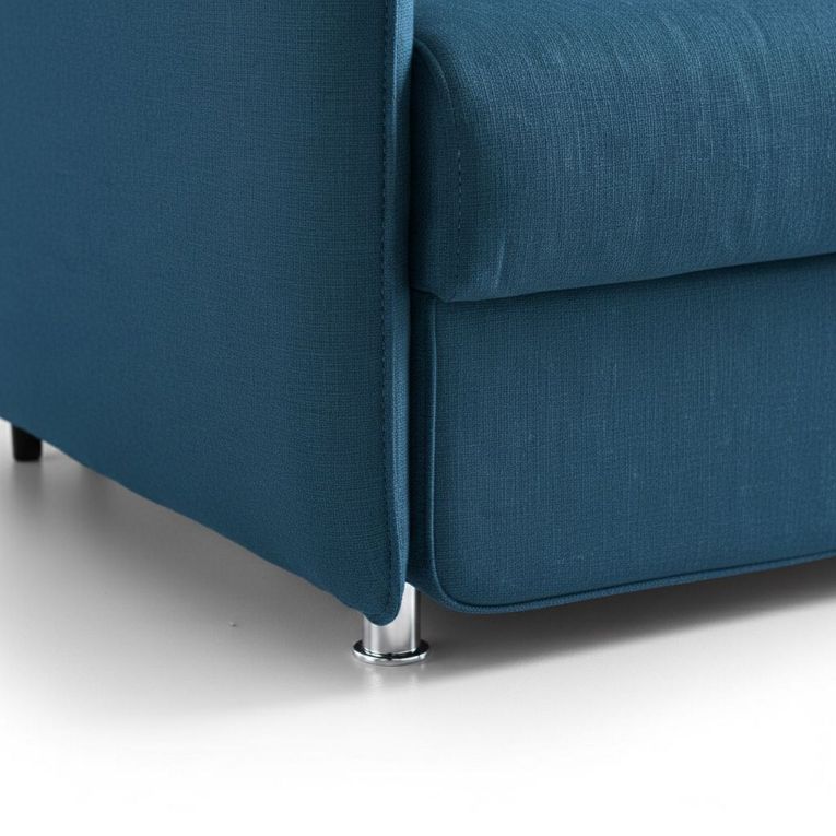 Divano Fisso 2 Posti blu Sfoderabile Idrorepellente 180x95x90h cm, Lavabile Made in Italy - Varedo