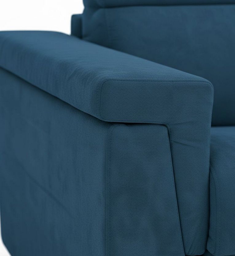 Divano Fisso 2 Posti blu Sfoderabile Idrorepellente 185x95x100h cm, Lavabile Made in Italy - Lapio