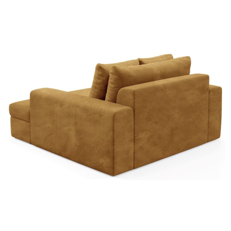 Divano Fisso 2 Posti Giallo Ocra Cuscini Sfoderabili Braccioli 162x167x86h cm, Posti a Sedere 2 - Comazzo