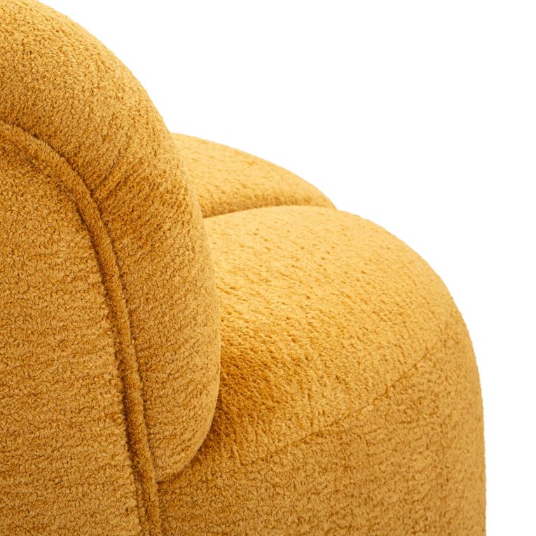 Divano Fisso 2 Posti Giallo Senape Posti a Sedere 2 Materiale Struttura in Legno Nobilitato 82x58x147h cm, Altezza Seduta 40 cm - Alchi