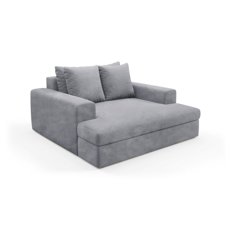 Divano Fisso 2 Posti Grigio Chiaro Cuscini Sfoderabili Braccioli 162x167x86h cm, Posti a Sedere 2 - Comazzo