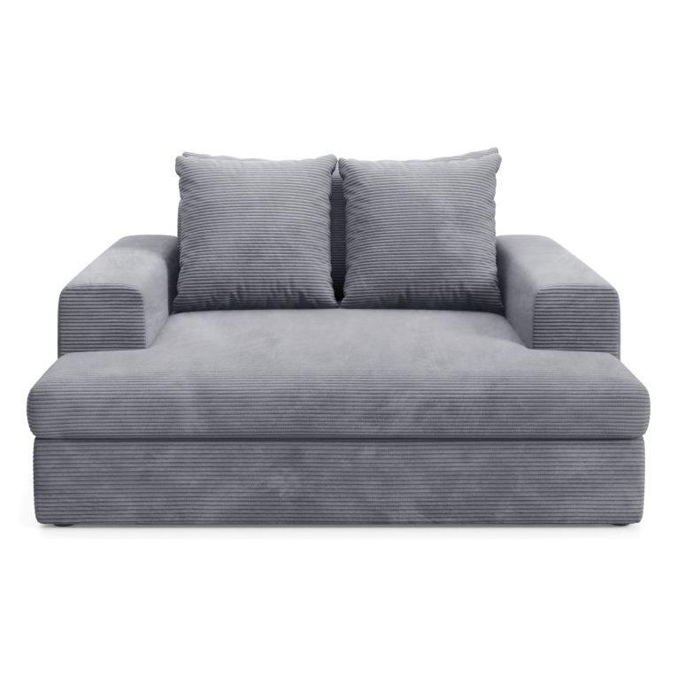 Divano Fisso 2 Posti Grigio Chiaro Cuscini Sfoderabili Braccioli 162x167x86h cm, Posti a Sedere 2 - Comazzo