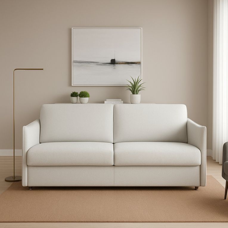 Divano Fisso 2 Posti Grigio Chiaro Sfoderabile Idrorepellente 180x95x90h cm, Lavabile Made in Italy - Varedo