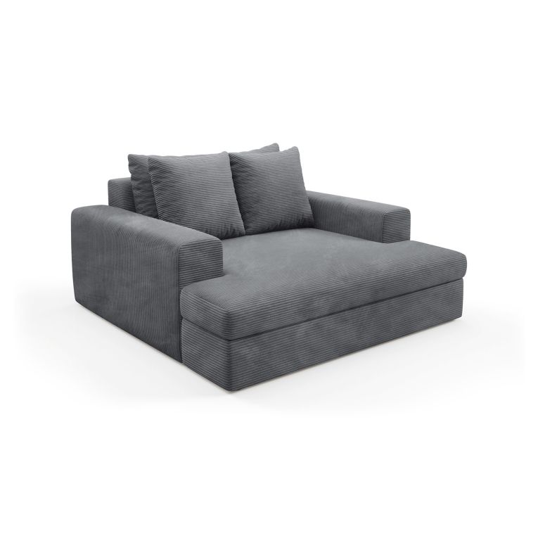 Divano Fisso 2 Posti Grigio Scuro Cuscini Sfoderabili Braccioli 162x167x86h cm, Posti a Sedere 2 - Comazzo